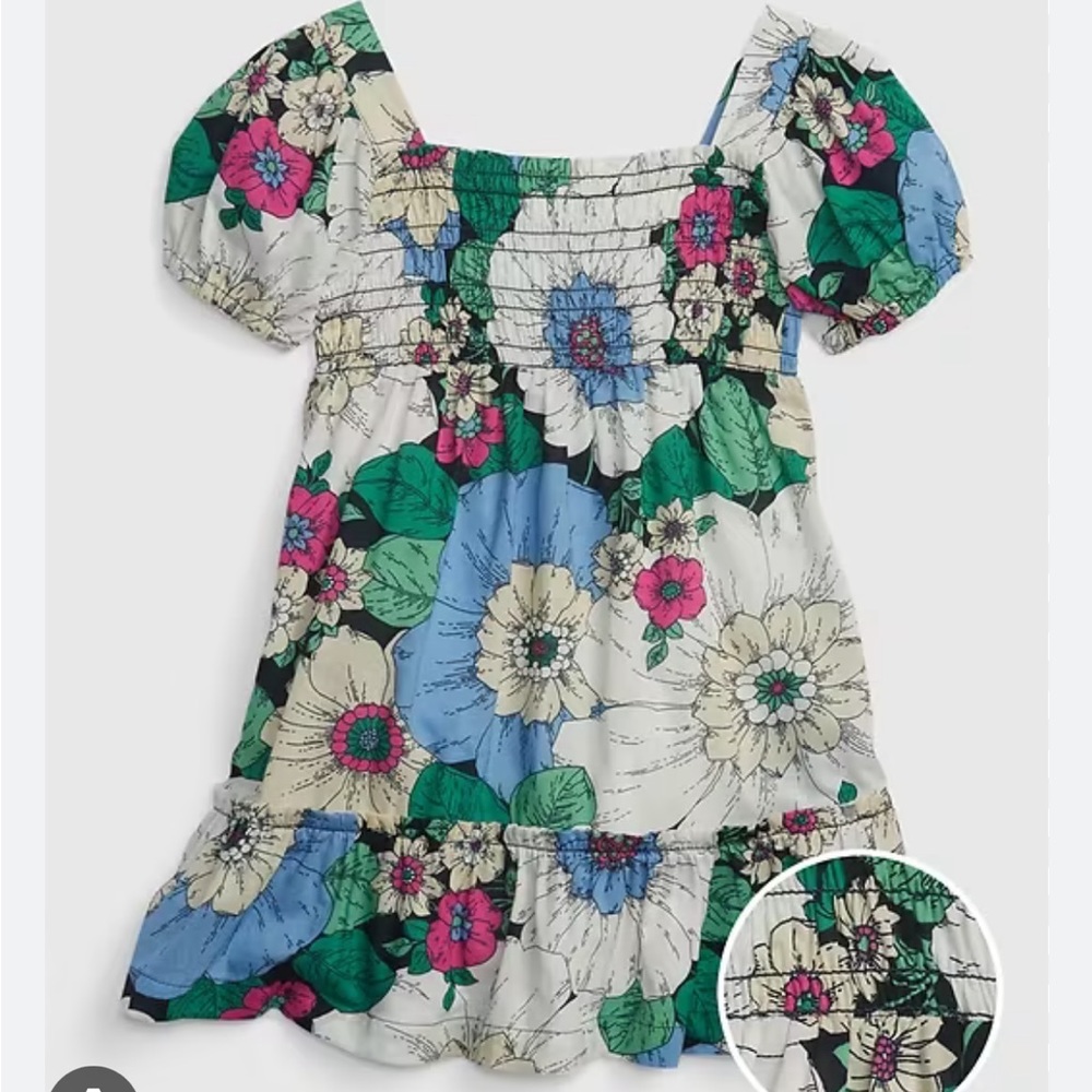 Toddler floral puff sleeve dress